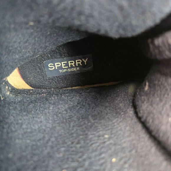 Sperry Outdoor Rain Boot 6 Navy Blue Brown Quilted Gorpcore Rubber Winter Bootie - Picture 7 of 10